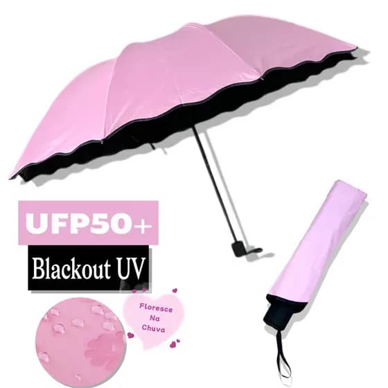 Guarda-chuva grande e reforçados com blecaute feminino - 10 varetas - Floresce na água