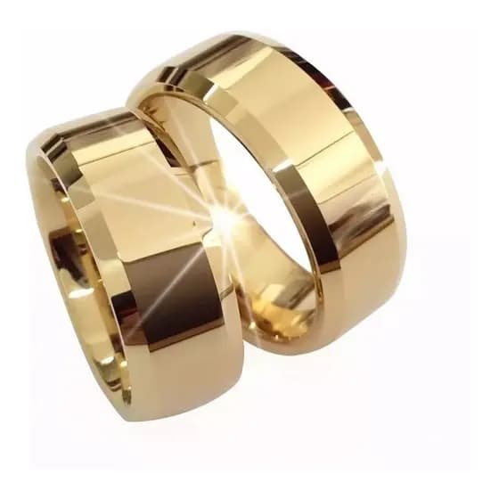 Par Alianças De Tungstênio Casamento 8mm Chanfradas
