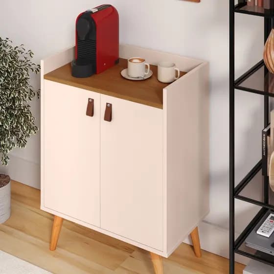 Aparador Buffet Armário Cantinho do Café Luana Luxo 2 Portas Cores - MJM Casa dos Móveis