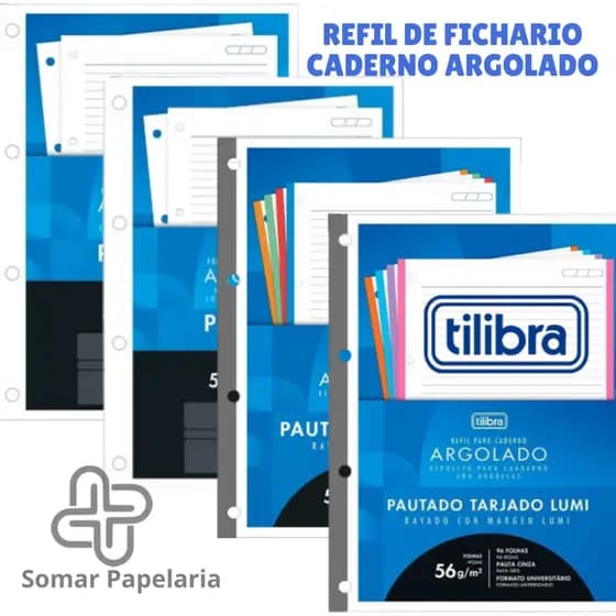 Refil Para Fichário Caderno Argolado Universitário Tiliflex Académie Tilibra