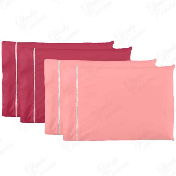 Kit com 4 Fronhas Avulsas (2 Pares) Ponto Palito.