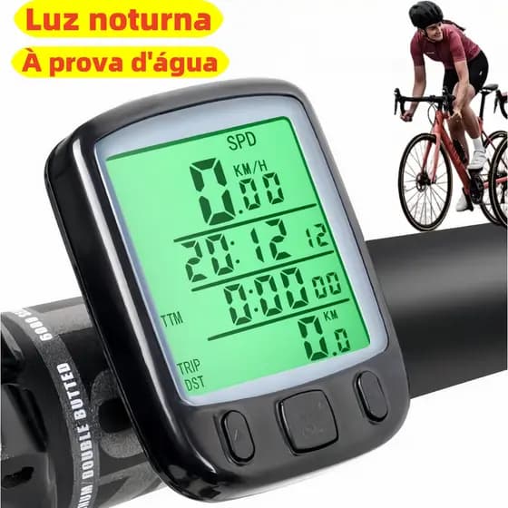 Velocímetro Cronômetro Bicicleta Luz Noturna Provar, Monitoramento de Velocidade, Distância Tempo