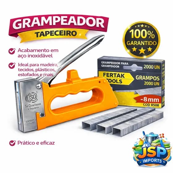 Grampeador Tapeceiro Manual Profissional Estofador Madeira