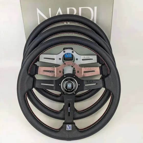 【 ITSOK 】ND nardi Volante Titânio/Fibra De Carbono 14 Polegadas De Aço Inoxidável Com kit De Reforço De Botão De Buzina