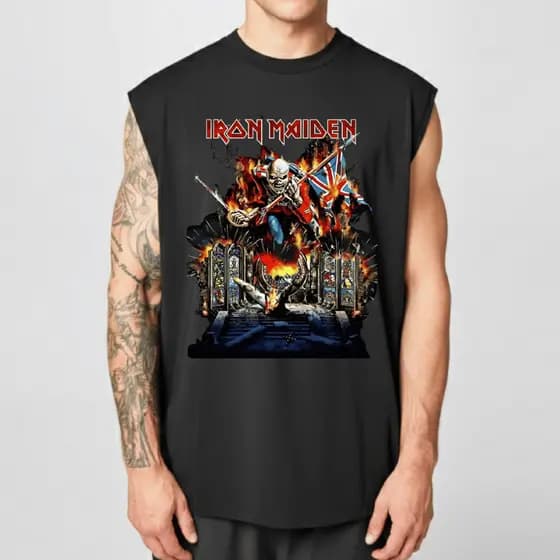 Camiseta Regata Machao Oversized Masculino Iron Maiden 100% Algodao de Qualidade
