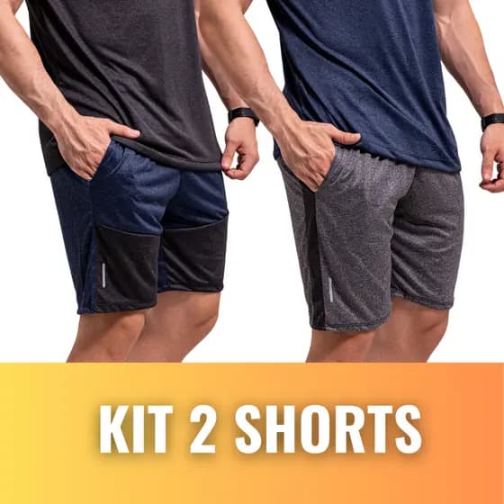 Kit 2 Short Masculino Dryfit Premium Bermuda Masculina Academia Malha Drifit Shorts para Esportes