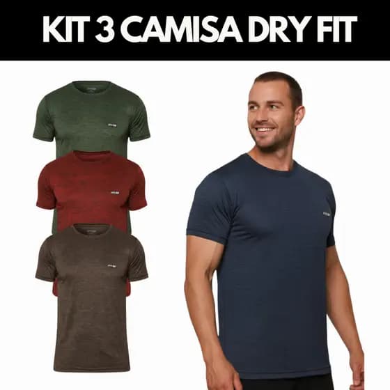Camisa Masculina Dry Fit Slim p/ Corrida e Academia – Mobilidade e Secagem Rápida