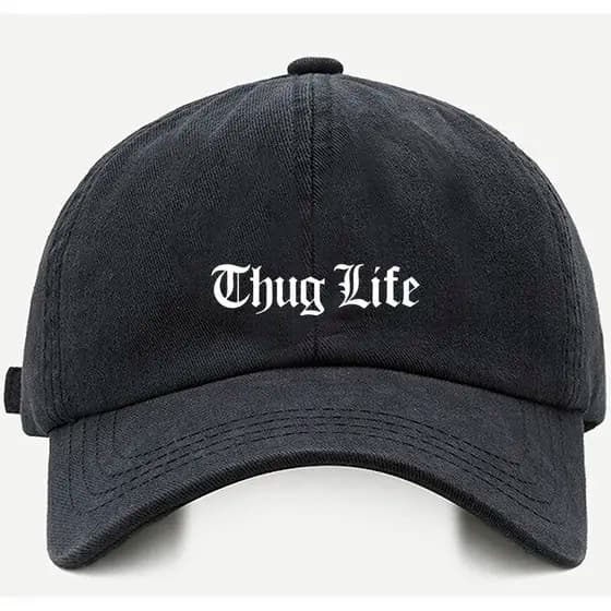 Bone baseball Bege Preto Branco Thug Life Classic Tamanho único com ajuste de tamanho