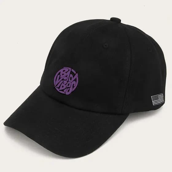 Boné masculino baseball Bad Vibes Grafite Roxo bone preto original Tribos