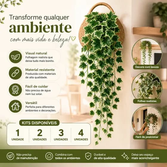 Folhagem Verde Artificial realista Cascata Pendente Para Decoração interiores Parede jardim vertical