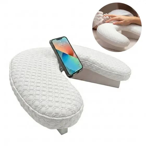 Suporte Apoio de Mãos Braços Designer de Unha Manicure - Com Suporte Para Celular