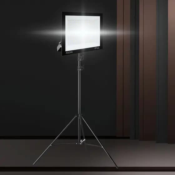 Pedestal Tripé C/ Holofote 400w Refletor Estúdio Obra Quadra Estúdio Recorte Preenchimento