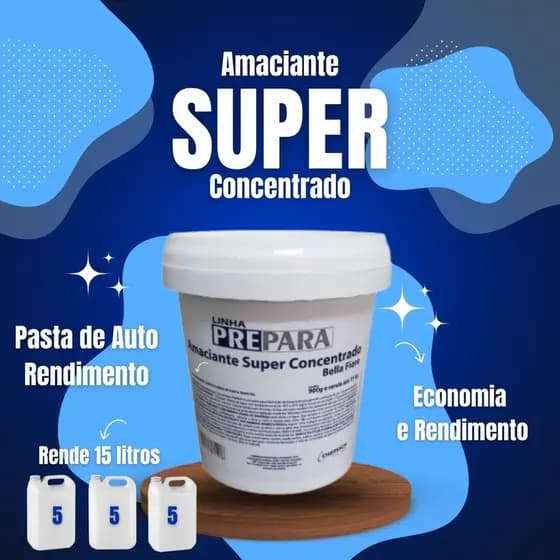 Super Amaciante Concentrado 900G Pra Roupas Rende até 15L