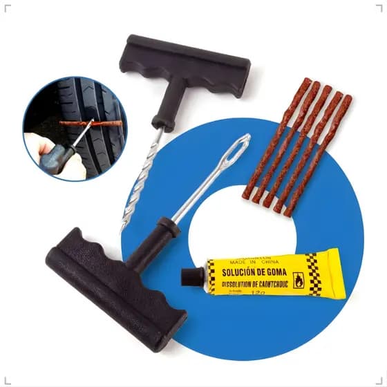 Kit Reparo de Pneus Furado Macarrão para Carro e Moto sem Câmara