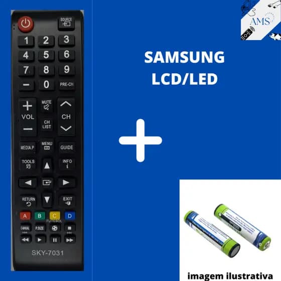 7031 Controle Remoto Tv Smart Samsung (Com pilhas)