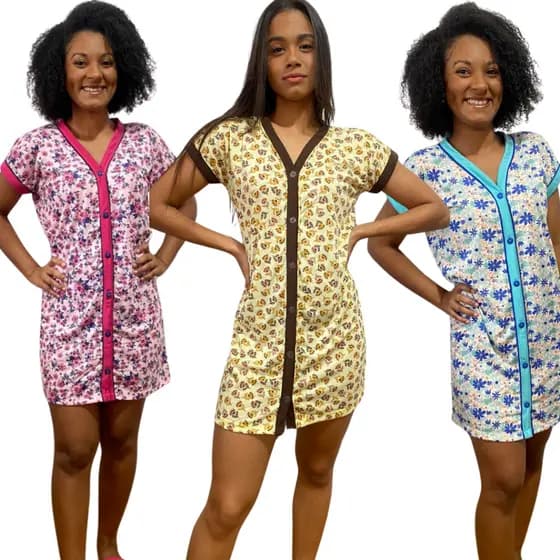 Camisola com Botões Para Amamentar Ideal No Pós-Cirúrgico