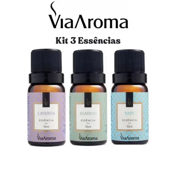 3 Essencias Para Aromatizador Difusor de Ambiente elétrico - Via Aroma Kit c/ 3 Essência a Escolher