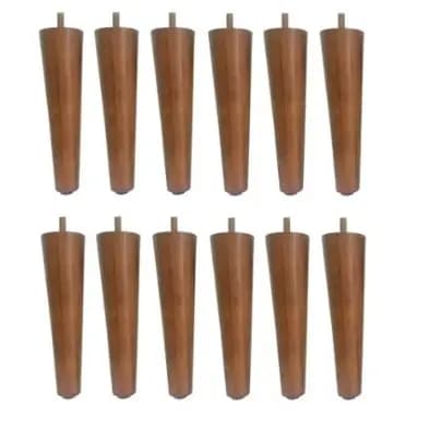 Kit 12 Pés Palito Castanho 30CM Para Poltrona Puff