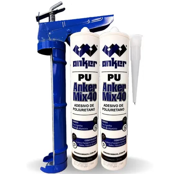 Kit 02 Cola Rodapé / Sanca / Moldura / Isopor Colagem Extra Forte + Pistola Aplicadora