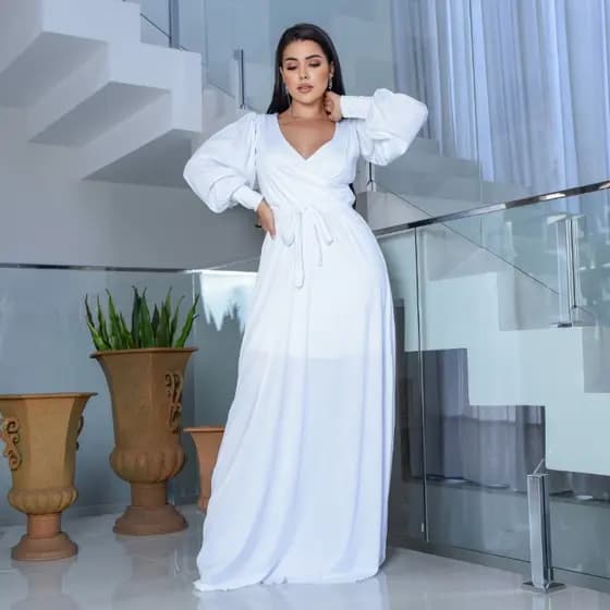 Vestido feminino Sofiah Longo Feminino casamento Festa Luxo