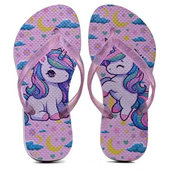 Chinelo Infantil Menina Unicórnio Antiderrapante Super Macio e Leve Lançamento