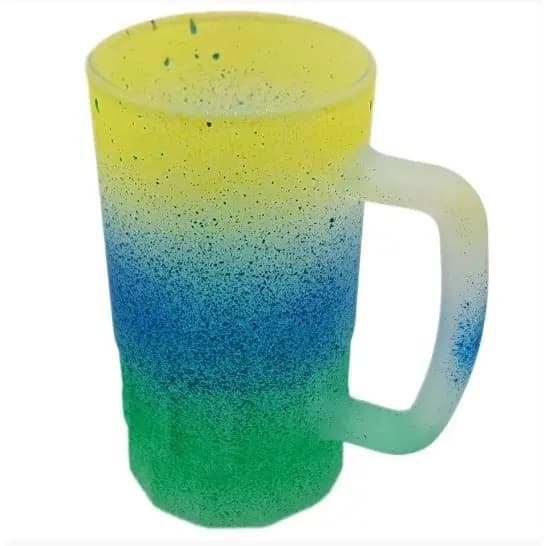 Caneca Chopp Brasil Jateada com Detalhe 550ml