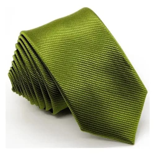 Gravata Verde Oliva Com Listras Slim