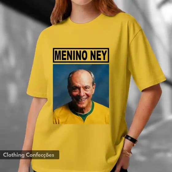 Camiseta Brasil Verde e Amarela Menino Ney Futebol Brasileiro Seleção Canarinho Craque Meme MatoGrosso Secos Molhados
