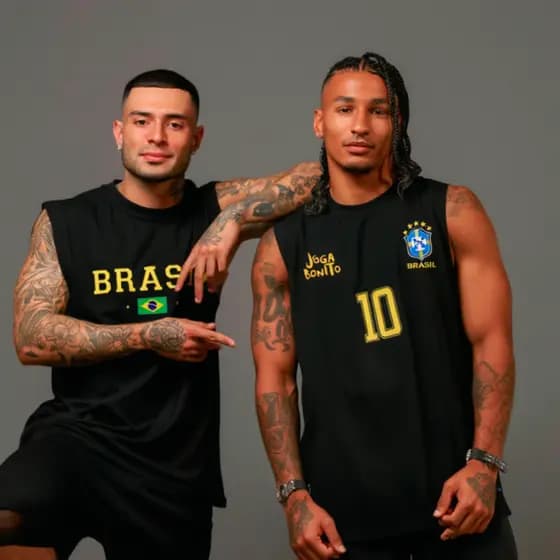 KIT 2 REGATAS BRASIL ALGODÃO MACHÃO JOGO NUMERO 10