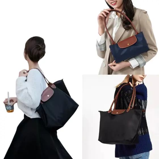 Bolsa Dobrável Com Alça De Ombro Feminina Clássica Nylon Impermeável Limited Bolsa De Ombro Grande Feminina De Tamanho