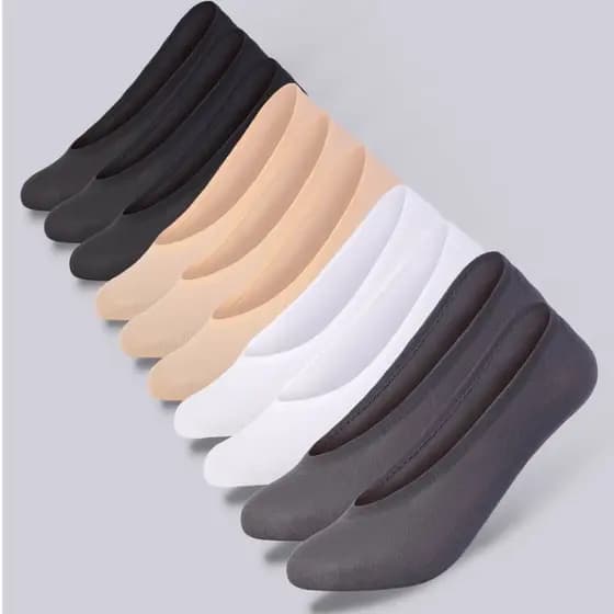 3 Pares Meias Invisíveis de Cor Sólida Meias de Tornozelo Femininas e Meias de Tornozelo Confortáveis e Respiráveis
