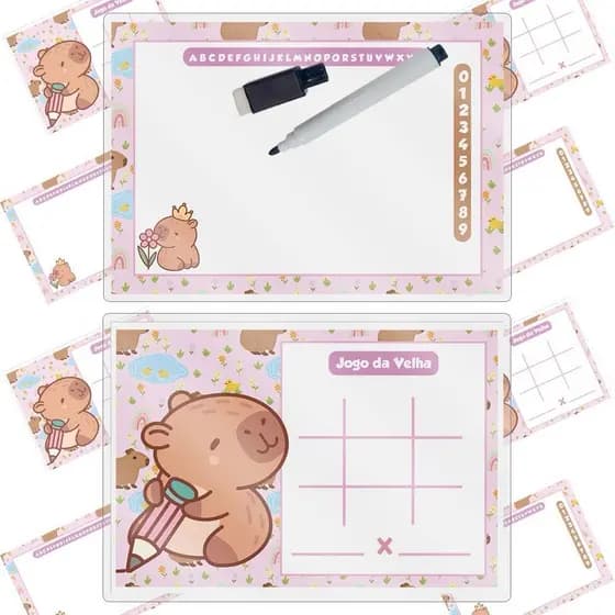 Quadro Mágico + Caneta Personalizada com Borracha - Lembrancinhas para Festa Infantil da CAPIVARA