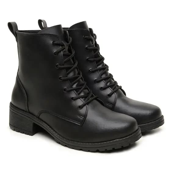 Bota Coturno Feminino Salto Baixo Casual Dia a dia Confortável Leve Macio