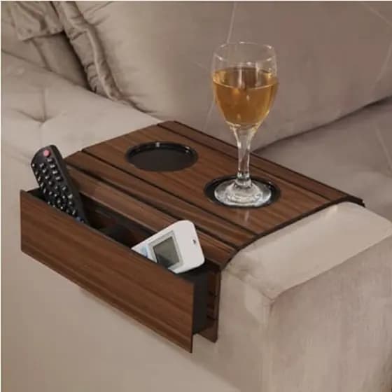 Suporte Braço Do Sofa Copo e Controles esteira Madeira MDF