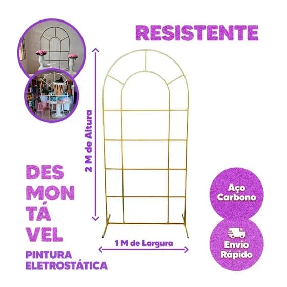 Arco Painel Ferro Janela Estrutura Portal Desmontável Pintura Eletrostatica