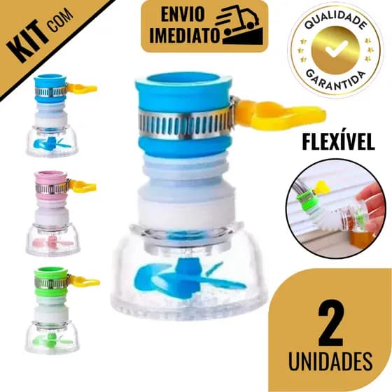Kit 1/2 Bico Retrátil Chuveirinho Giratória 360° Filtro De Água Extensor Arejador de Torneira