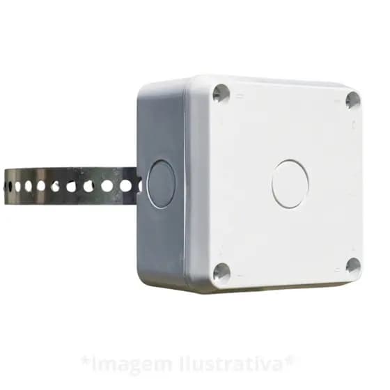 Caixa Proteção 10x10cm Externa + Cinta e Suporte Fixação P/ Poste