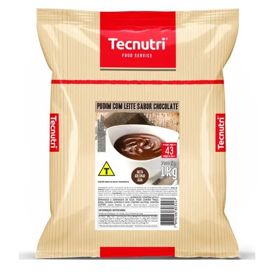 Pudim de Chocolate com Leite Tecnutri 1kg - 1 Pacote