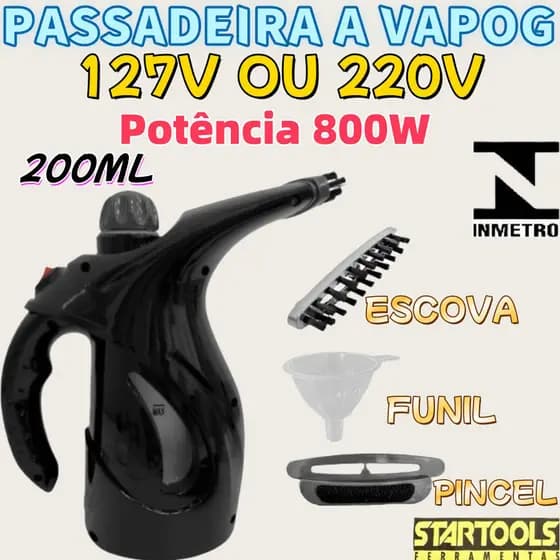 Passadeira A Vapor Inmetro 22Cm Startools Com Escova Potência 127V OU 220V Potência 800W De 200ML