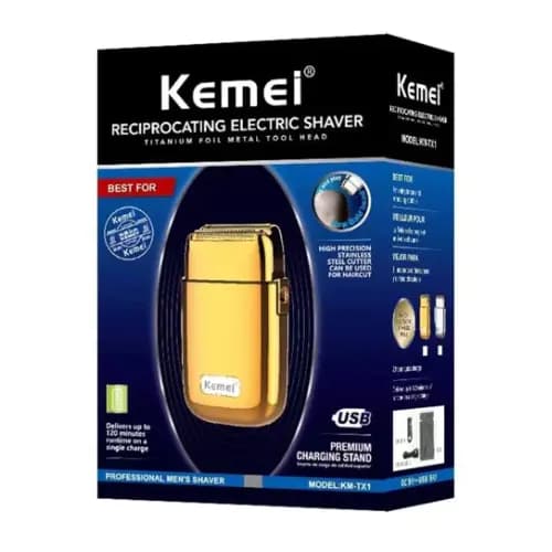 Barbeador Kemei KM-TX1 dourado ou prata110V/240V
