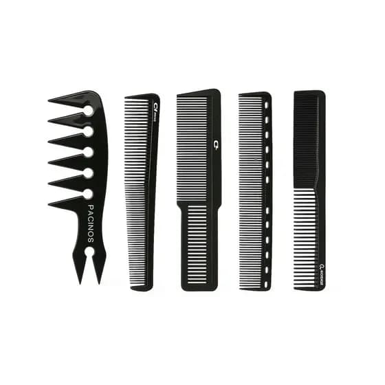 Kit 5 Pentes Carbono De Corte Barbeiro Profissional