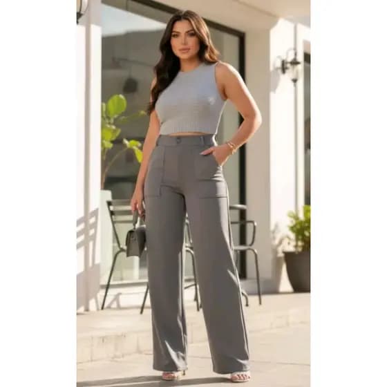 Calça pantalona alfaiataria com bolso na frente🪡🩷💥👠. e também calça pantalona com detalhe na frente 🪡🩷💥