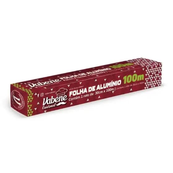 Papel Alumínio 30cmx100M Vabene Gourmet