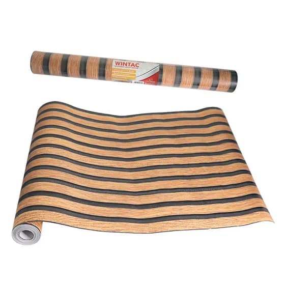 Papel De Parede Adesivo Vinil 10m X 45cm - Madeira Claro Ripado