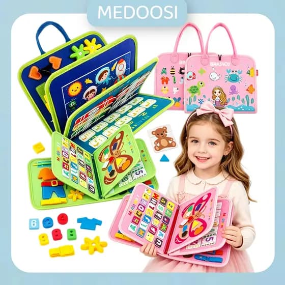 Montessori Silent Books for Kids, Soft Activity Busy Book/Toys Basic Sensory Life Skills Case/Brinquedos/infantil