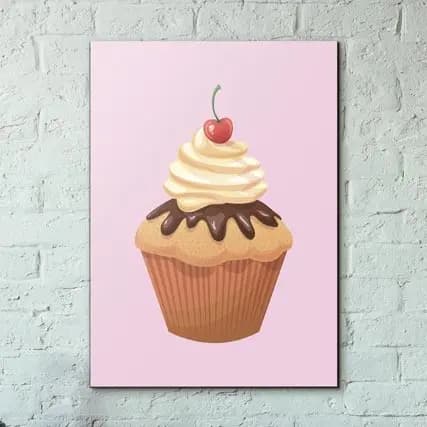 Quadro Decorativo Cozinha Cupcake 2 20x30