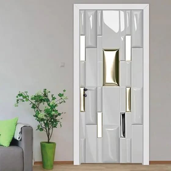adesivo para porta retangular dourados 83x213