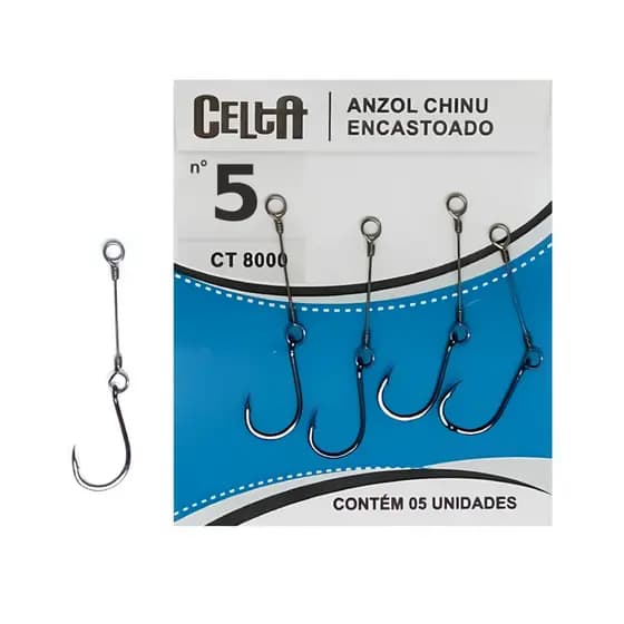 Anzol Celta Encastoado Chinu Black - Tamanho 5 CT8000 - 5 UN