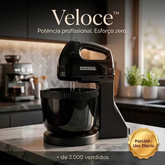 Batedeira Portátil Elétrica Alta Potência 2L Compacta Mixer Cozinha 127V / 220V