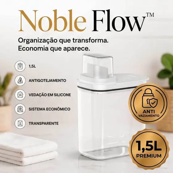 Dispenser 1,5L Organizador Antigotejamento Transparente Vedação em Silicone Econômico Noble Flow™